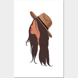 Brunette Block Silhouette Posters and Art